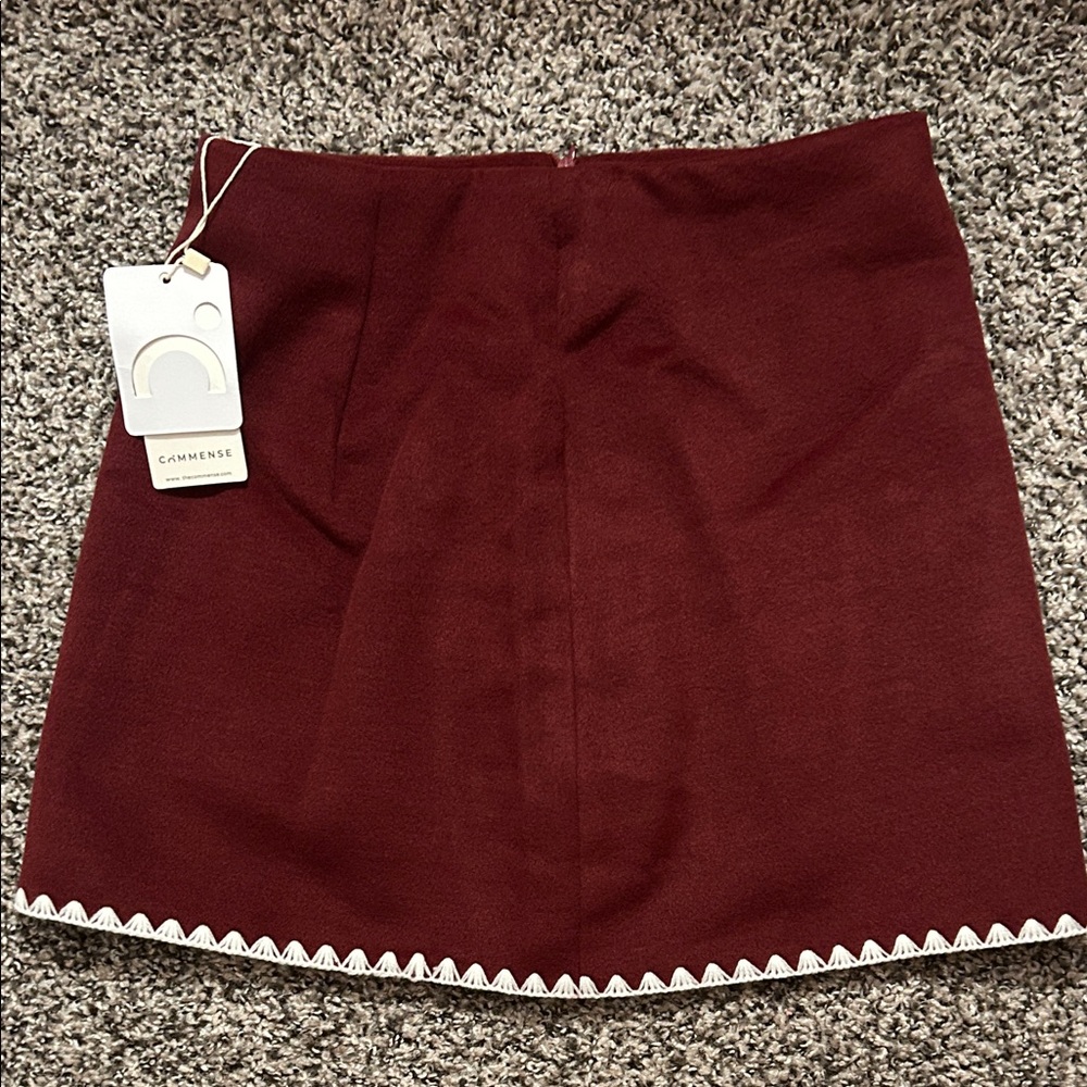 Commense Women's Burgundy Skirt